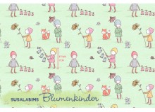 Bio Jersey Lillestoff - Blumenkinder grün